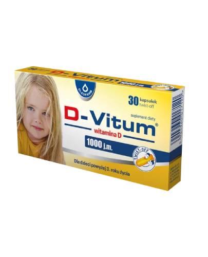 Oleofarm D-Vitum Witamina D 1000 j.m. dla dzieci od 3. roku życia, kapsułki twist-off, 30 sztuk